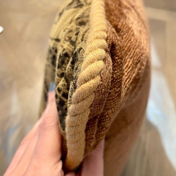 Newport Zebra and Giraffe Square Decorative Pillow Brown and Gold - Picture 6 of 9